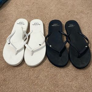 Abercrombie and Fitch White Navy Flip Flops Bundle